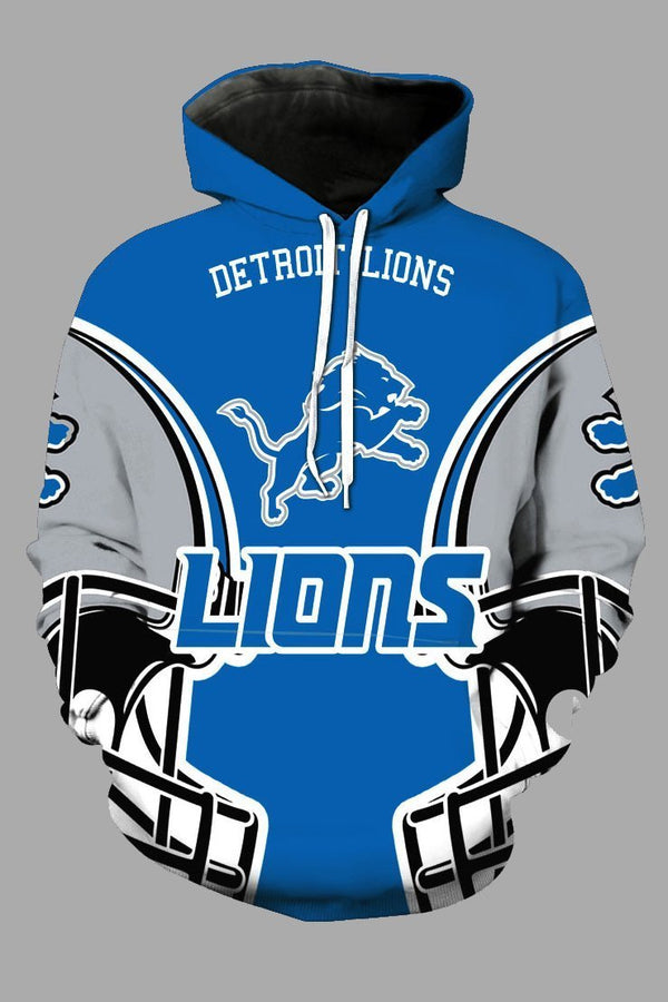 Street 3D Detroit Lions Printed Hooded Sweatshirt
