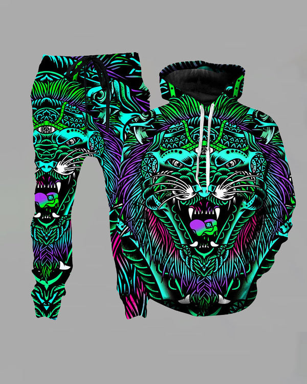 3D Street  Hooded Two-piece Suit