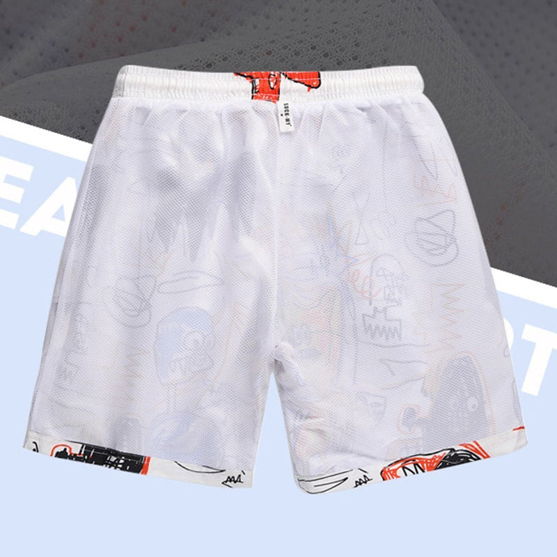 Casual 3D Graffiti  Printed Oversize Shorts