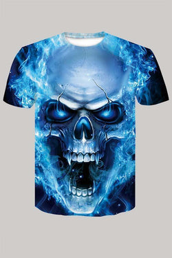 The 3D Flame skull Short Sleeve T-shirt