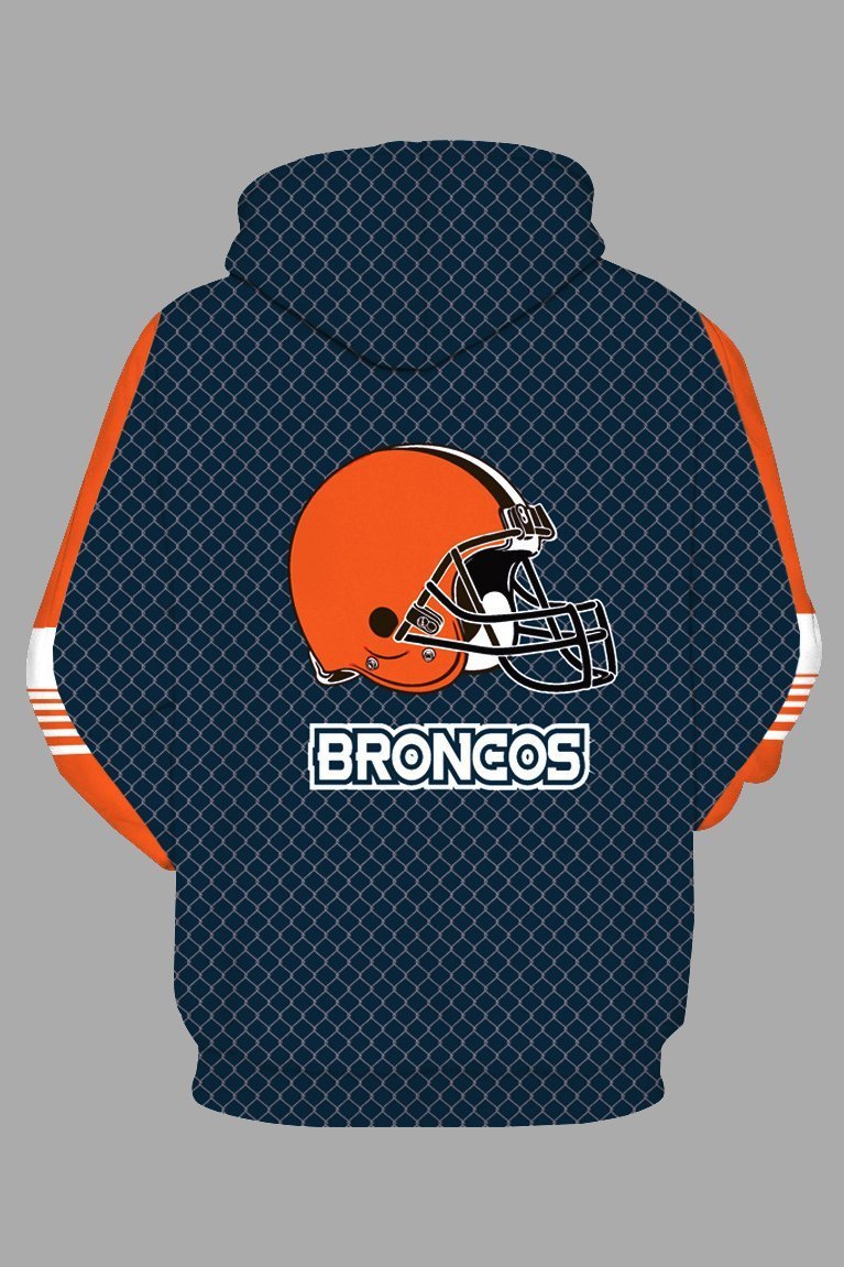 Street 3D Denver Broncos Printed Hooded Sweatshirt