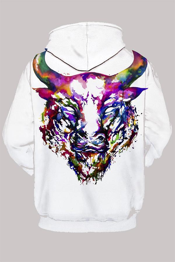 Street 3D Multicolor Digital Printed Hooded Sweatshirt