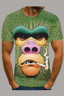 The 3D orangutan Print Short Sleeve T-shirt