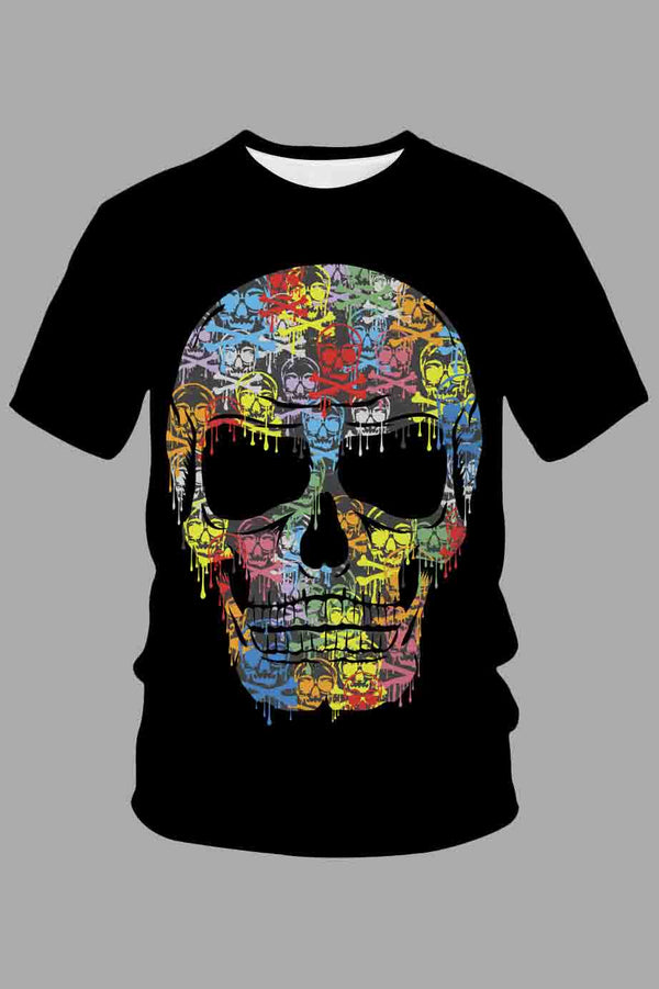 Street 3D Digital Skull Print Breathable T-shirt