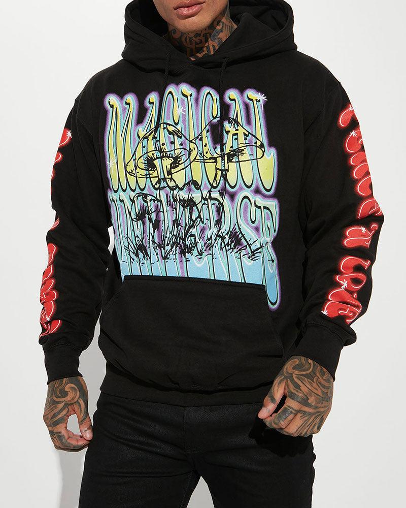 Retro Street Print Hoodie