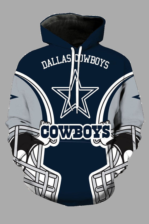 Street 3D Dallas Cowboys Printed Hooded Sweatshirt