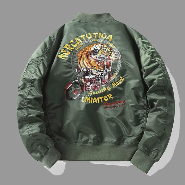 Street Letters & Tiger Embroidered Fly Jacket