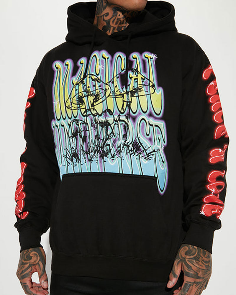 Retro Street Print Hoodie