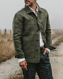 Stylish Plaid Single-Breasted Lapel Jacket