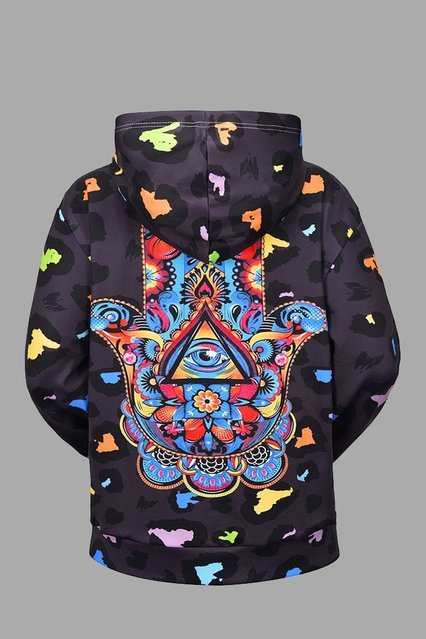 Street 3D Alien Print Hooded Sweatshirt