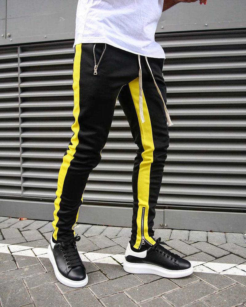 Trendy Zip Contrast Sweatpants