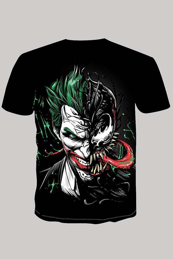 The 3D joker print Short Sleeve T-shirt