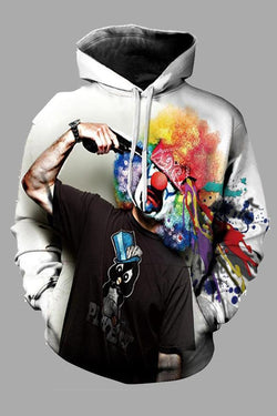 Street 3D Joker Printed Hooded Sweatshirt