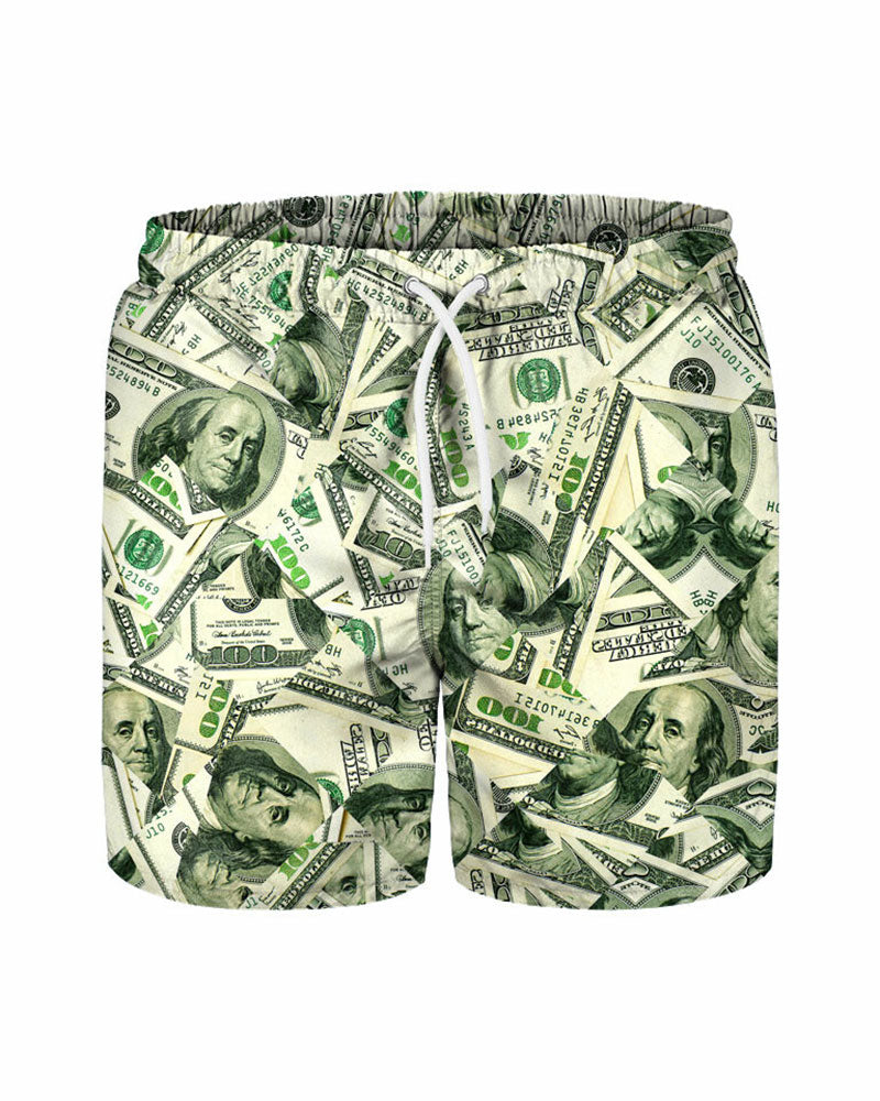 Hawaiian Vacation Print Beach Shorts