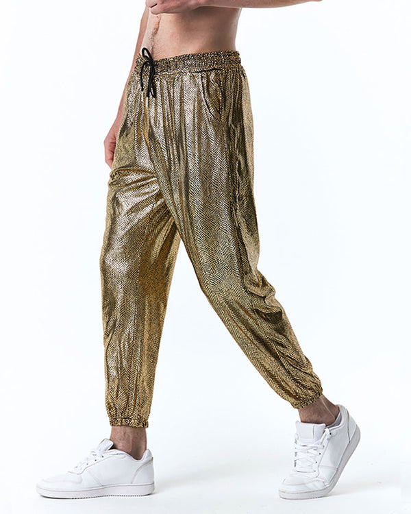 Fashion Bronzing Lace-up Sweatpants