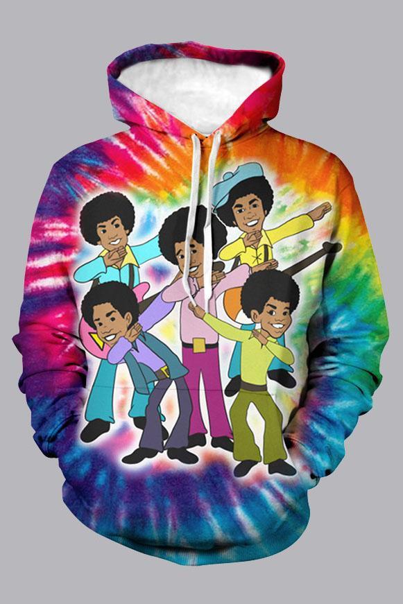 3D Cartoon Person  Printed Hooded Sweatshirt