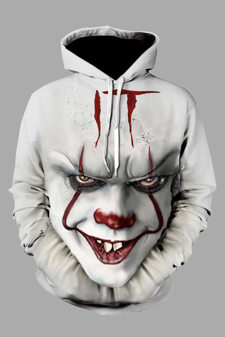 Street 3D Joker Printed Hooded Sweatshirt