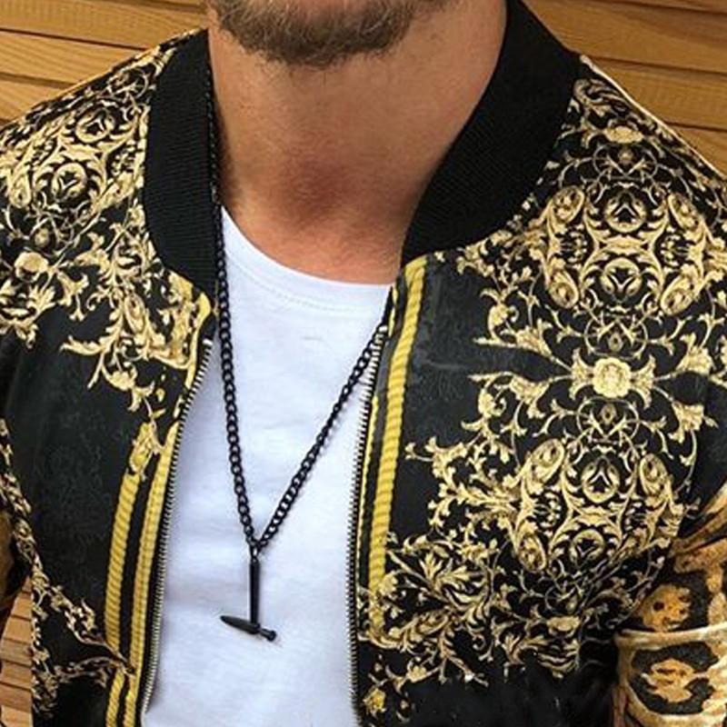 Slim-fit Leopard Print Crewneck Casual Jacket