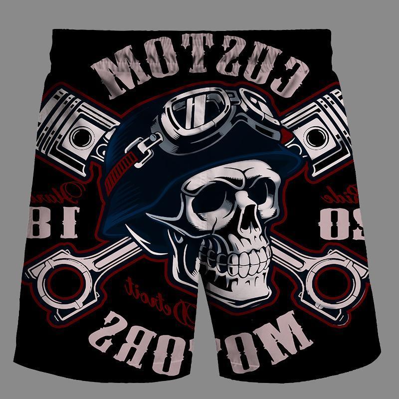 Casual   3D Skeleton  Printed Loose Shorts