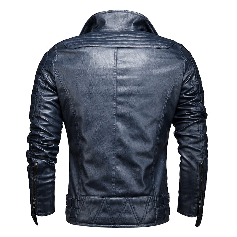 PU Leather Jacket Racing Motorcycle Suit Stitching Jacket