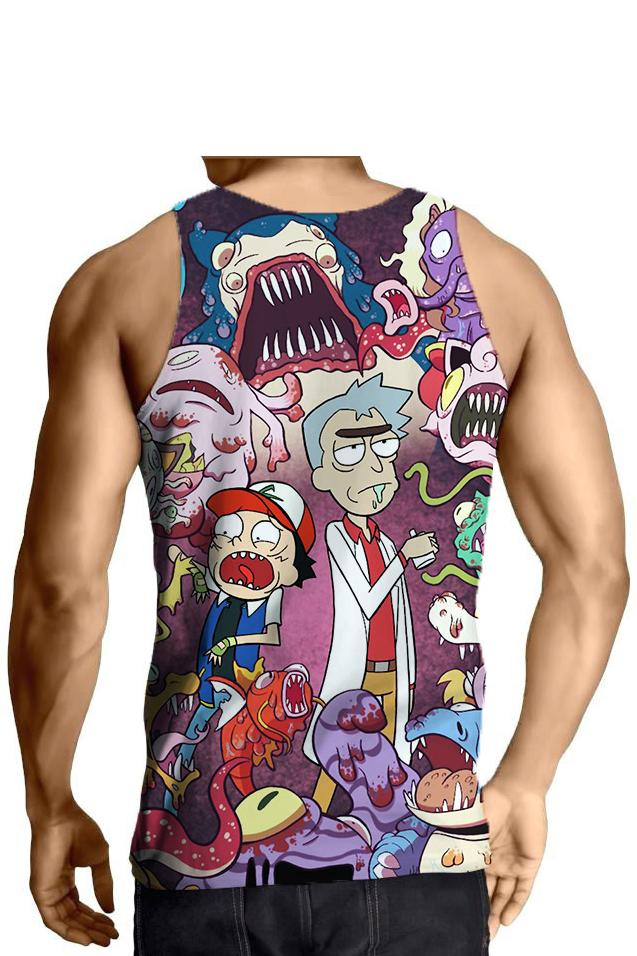 3D Rick & Morty Printed Sleeveless Tank Top