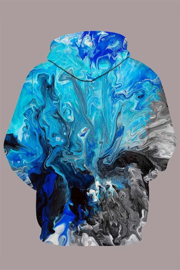 Street 3D Multicolor Digital Printed Hooded Sweatshirt