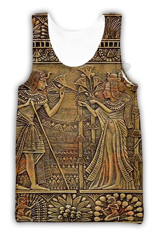 3D Ancient Egyptian Pharaoh Printed Sleeveless Tank Top