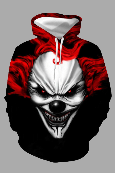 Street 3D Joker Printed Hooded Sweatshirt