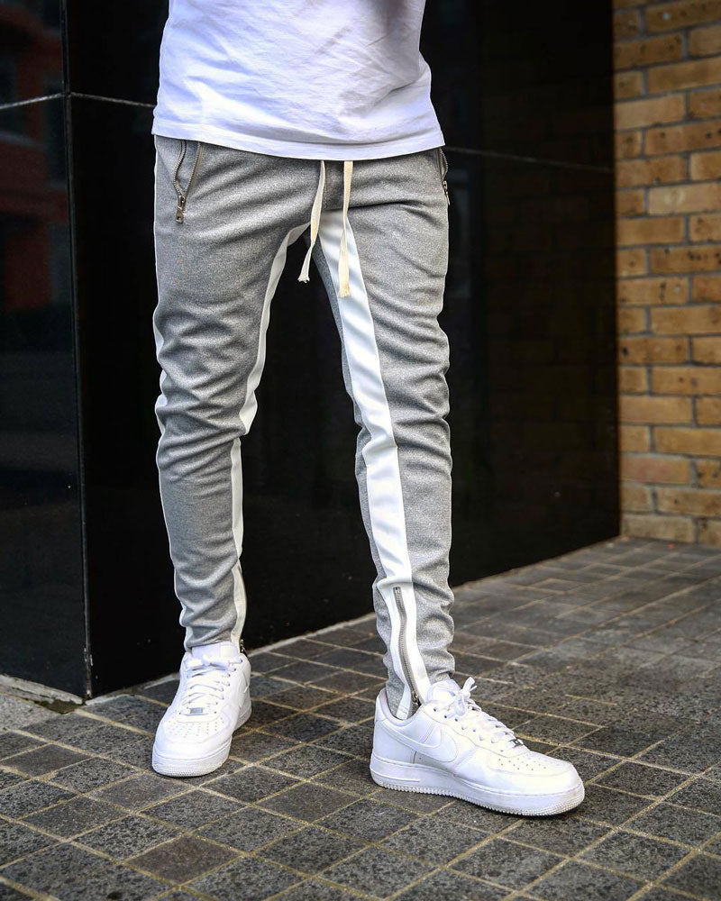 Trendy Zip Contrast Sweatpants