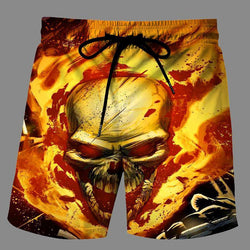 Casual   3D Skeleton  Printed Loose Shorts