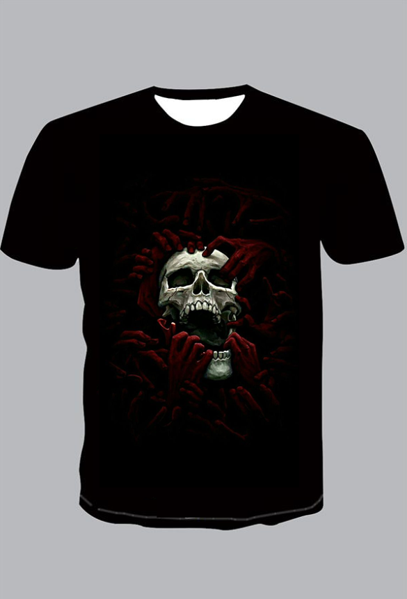 The 3D Skeleton  print  Short Sleeve T-shirt