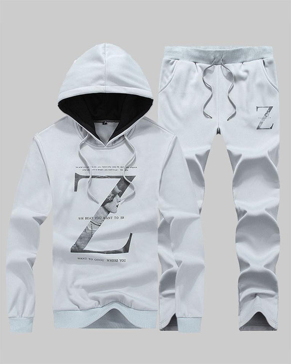 Casual Printed Hooded Sportswear Two-piece Suit