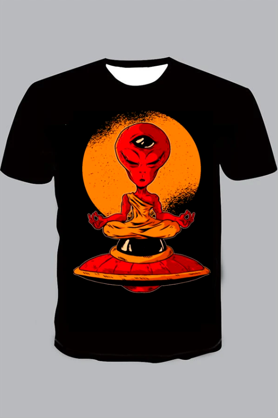 Alien Print Short Sleeve T-shirt