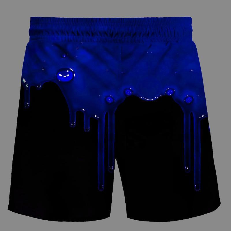 Casual   3D  Water droplets Printed Loose Shorts