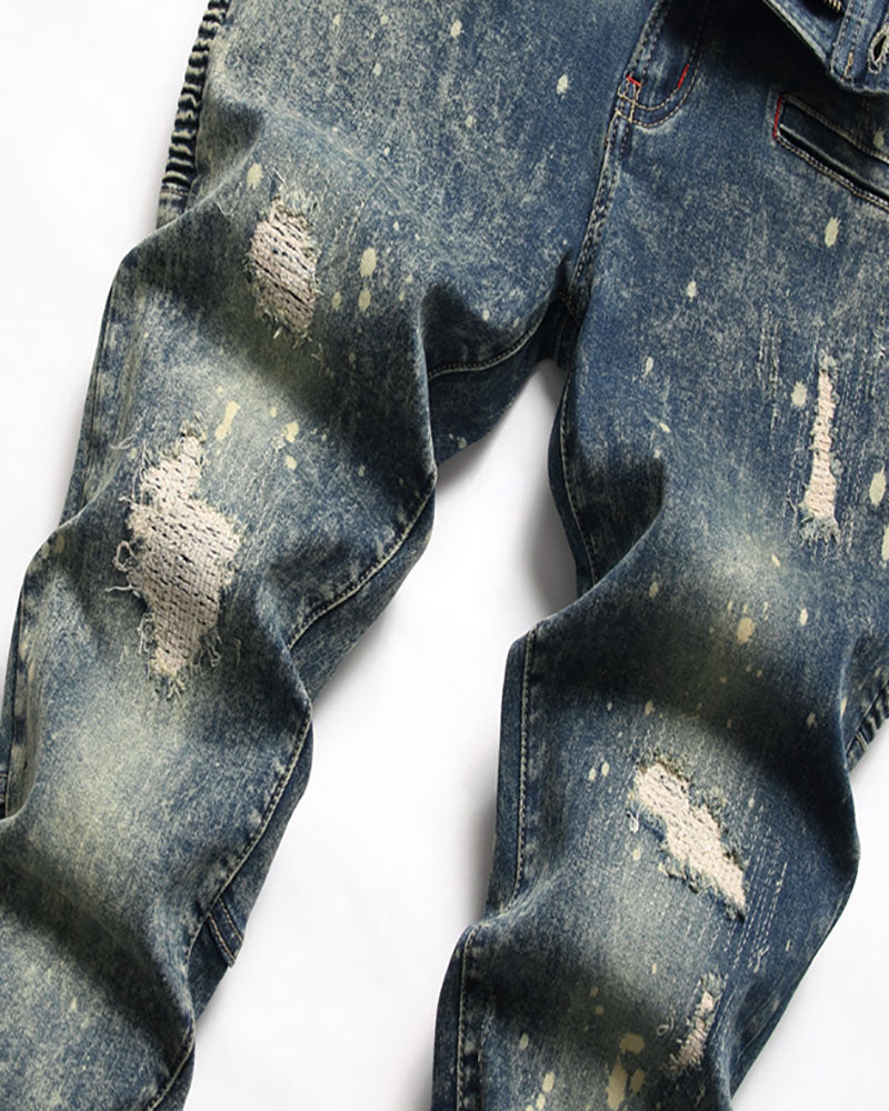 Vintage Ripped Gradient Jeans