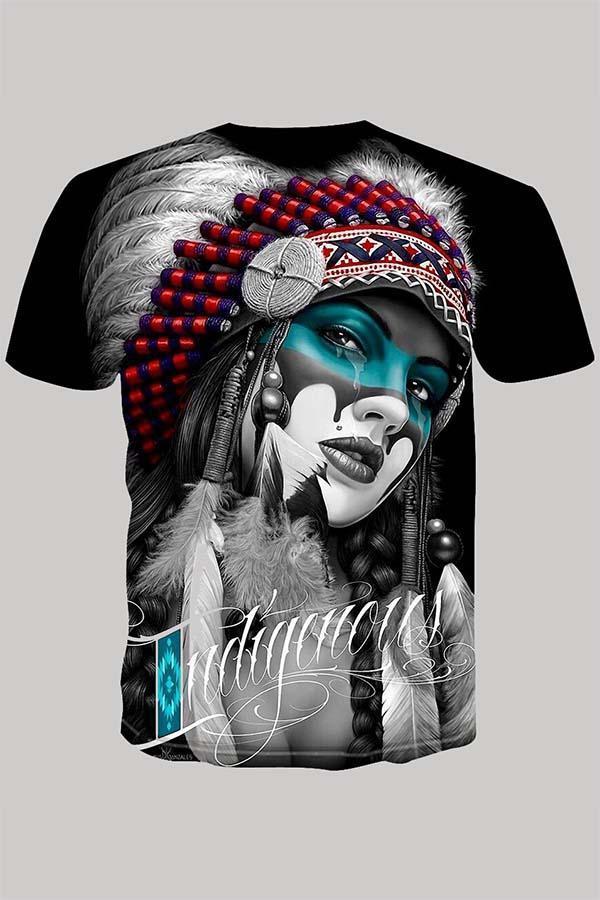 The 3D Indian goddess Short Sleeve T-shirt