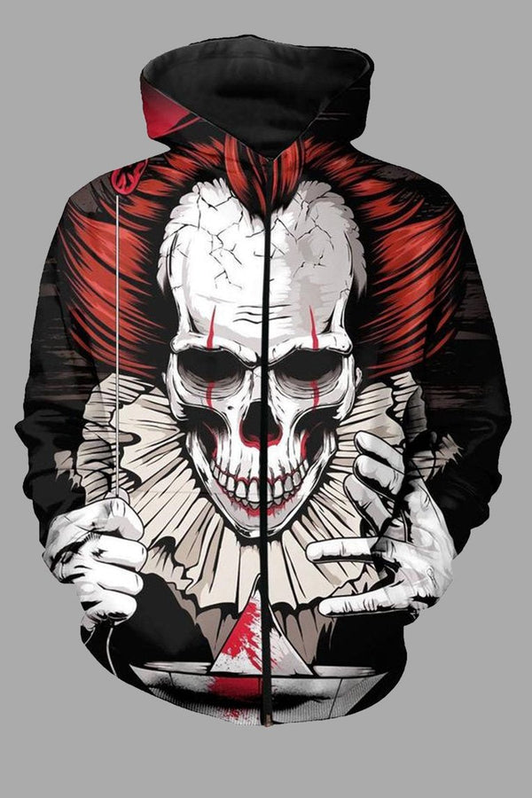 Street 3D Joker Printed Hooded Sweatshirt