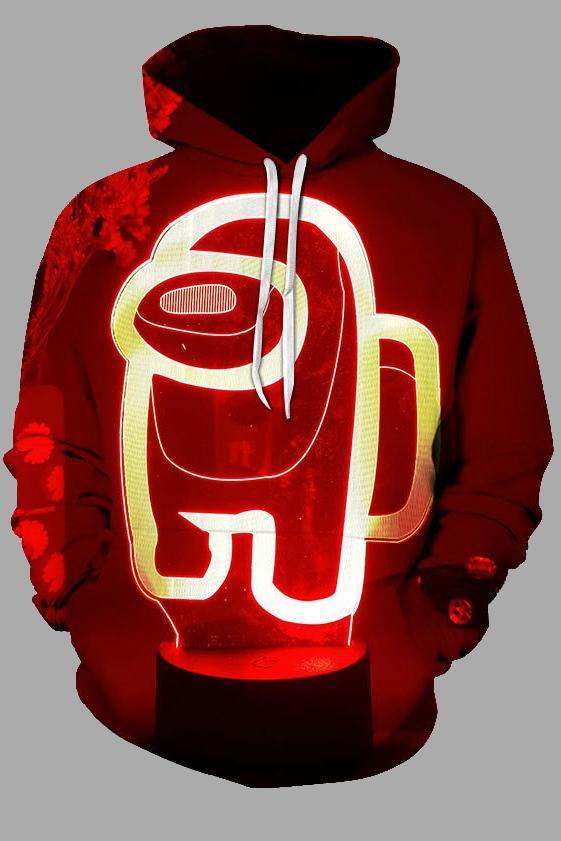 3D among us Printed Hooded  Sweatshirt