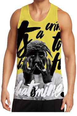 3D Rock & Roll Printed Sleeveless Tank Top