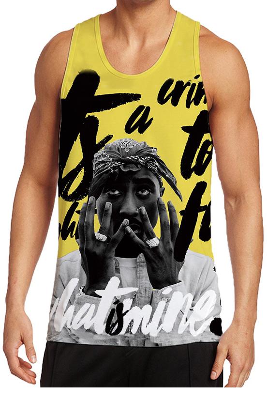 3D Rock & Roll Printed Sleeveless Tank Top