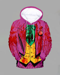 Street 3D Joker Printed Hooded Sweatshirt