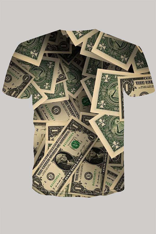 The 3D dollar print Short Sleeve T-shirt