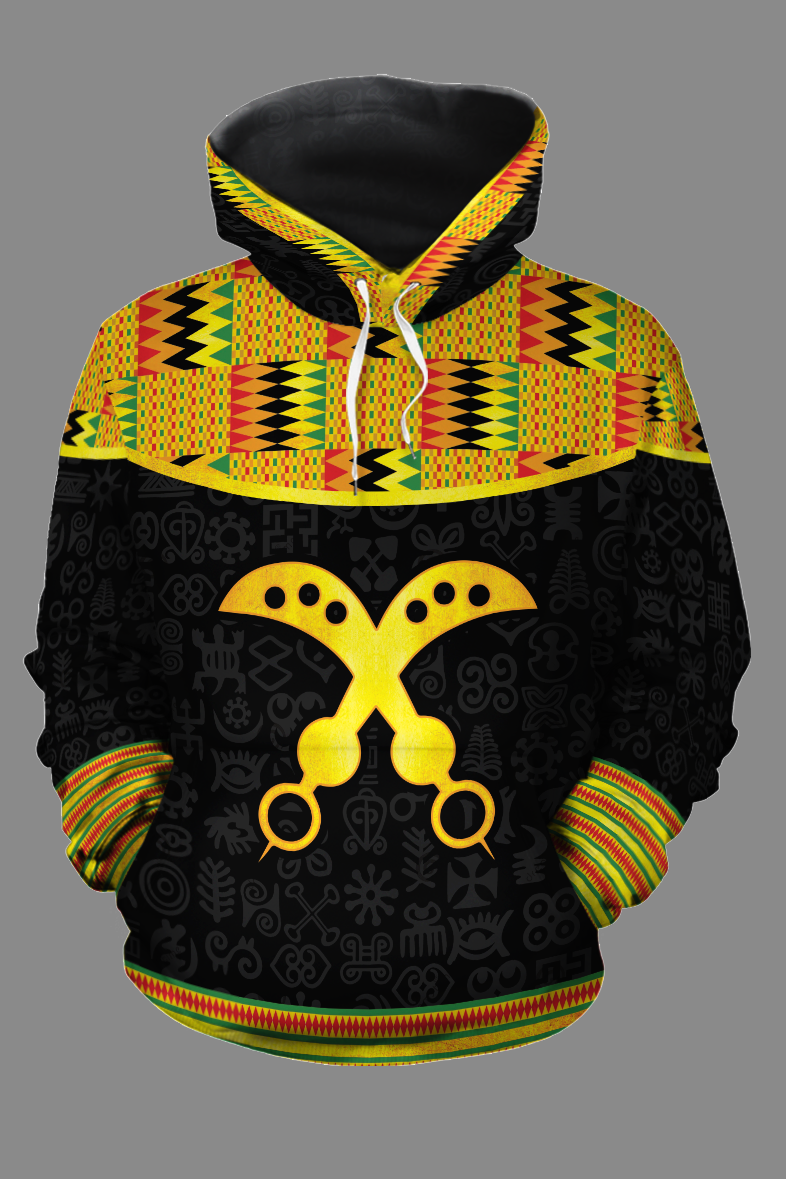 PRINTED KENTE AKOFENA ALL-OVER HOODIE