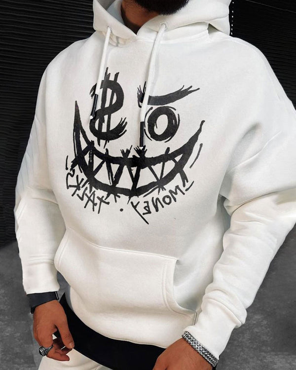 Trendy Smiley Face Print Hoodie