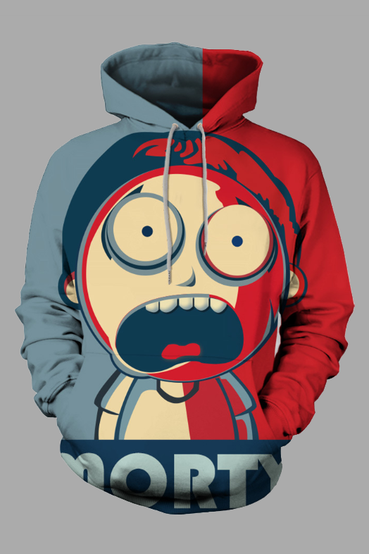 Street 3D Digital Cool Rick and Morty Printed Hooded Sweatshirt