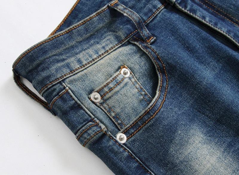 Multi-pocket Zipper Decoration Personalized Stitching Jeans