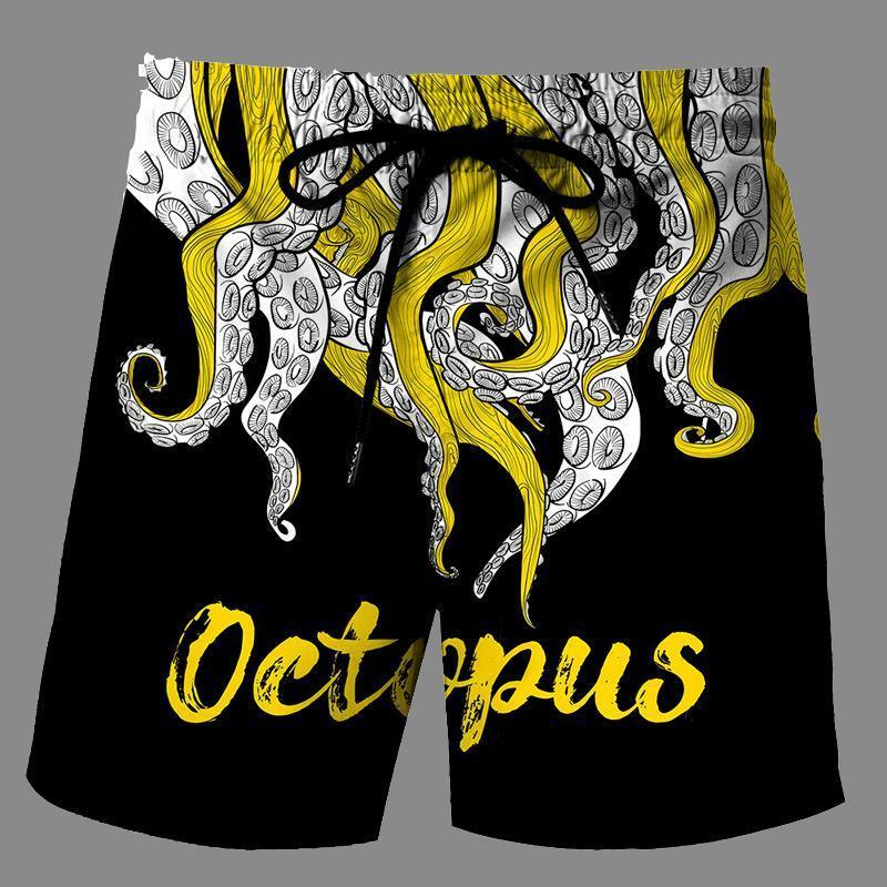 Casual   3D octopus Printed Loose Shorts