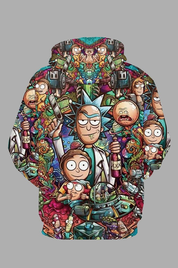 Hiphop 3D Cartoon Printed Hoodie Sweatshirt