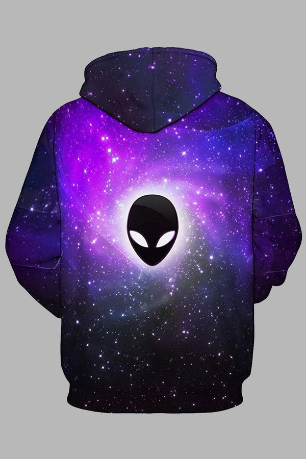 Street 3D Alien Digital Printed Hooded Sweatshirt