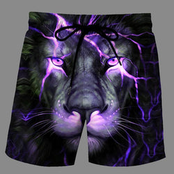 Casual   3D Lion Printed Loose Shorts